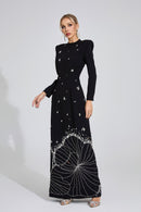 Gyrala Diamond Maxi Dress In Black