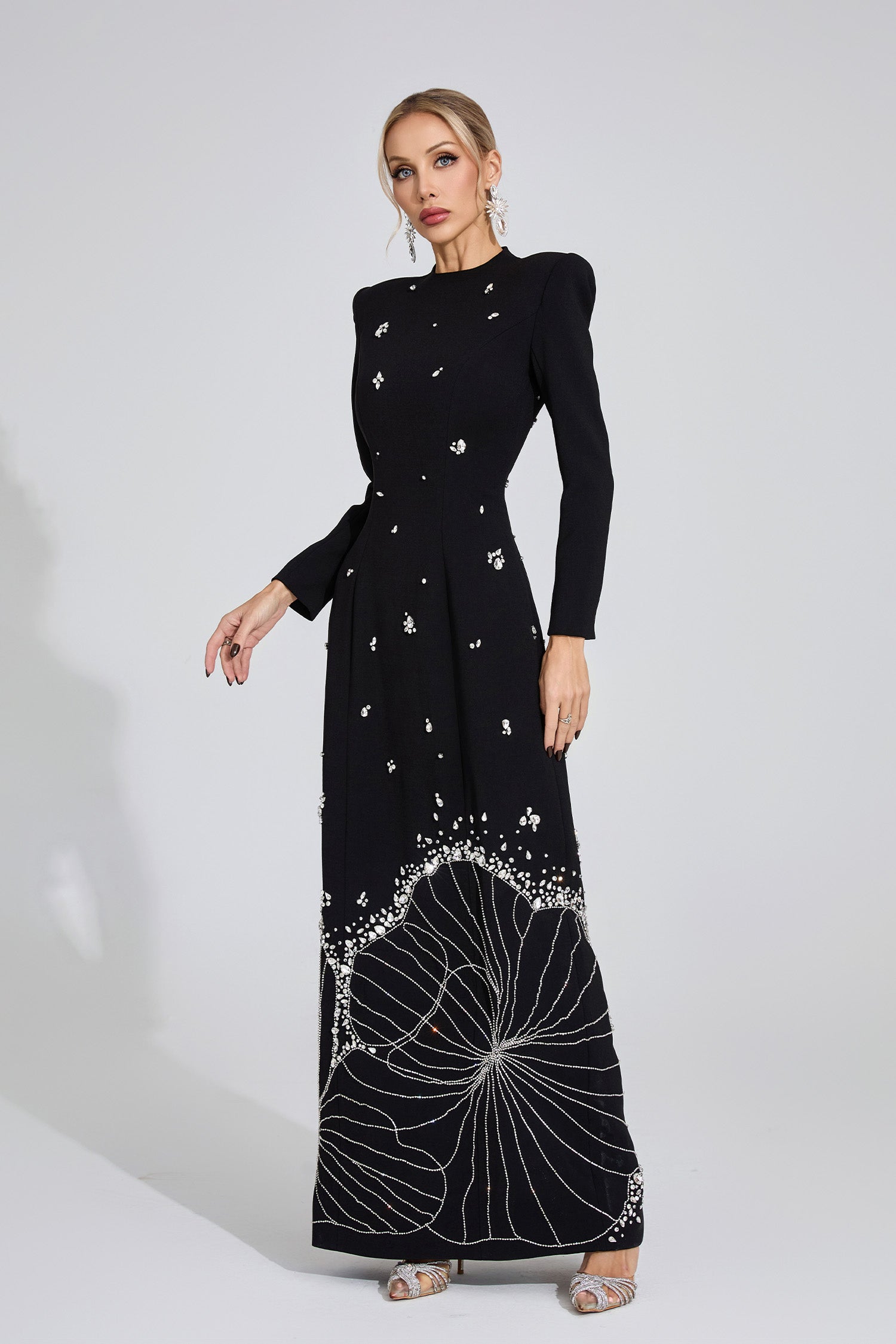Gyrala Diamond Maxi Dress In Black