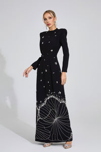 Gyrala Diamond Maxi Dress In Black