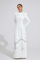 Gyrala White Diamond Maxi Dress