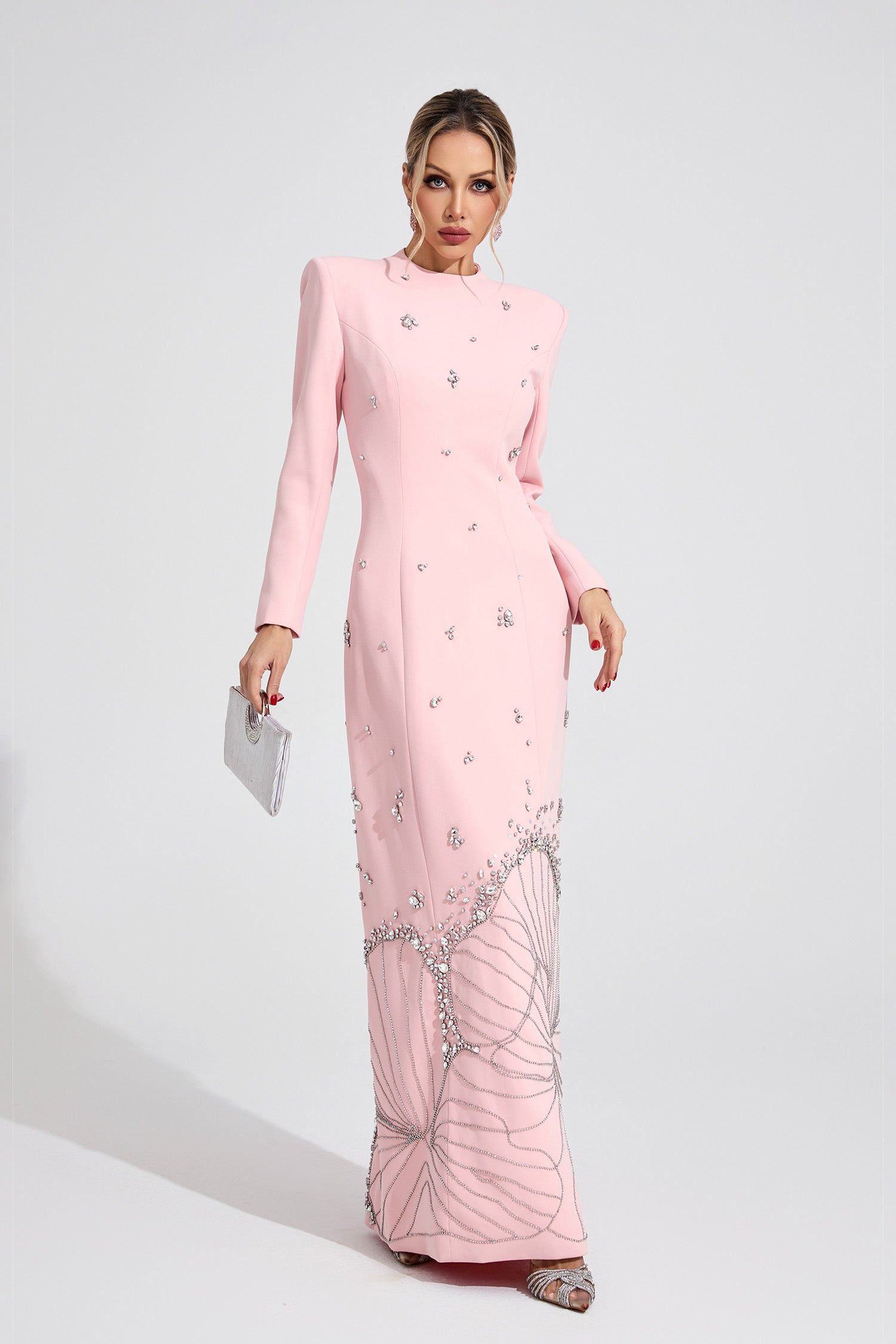 Gyrala Pink Diamond Maxi Dress