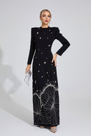 Gyrala Diamond Maxi Dress In Black