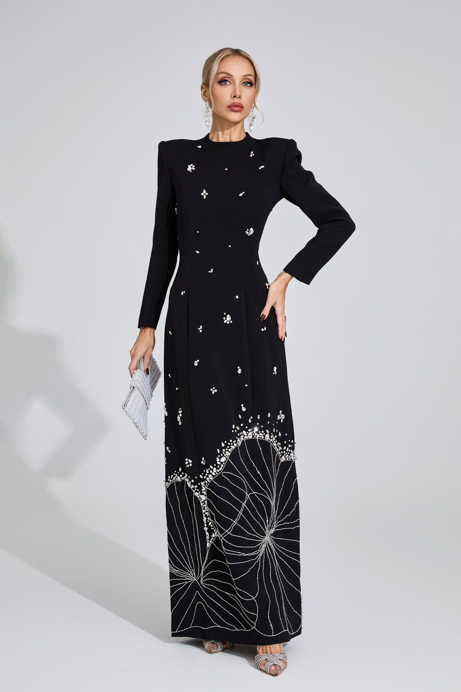 Gyrala Diamond Maxi Dress In Black