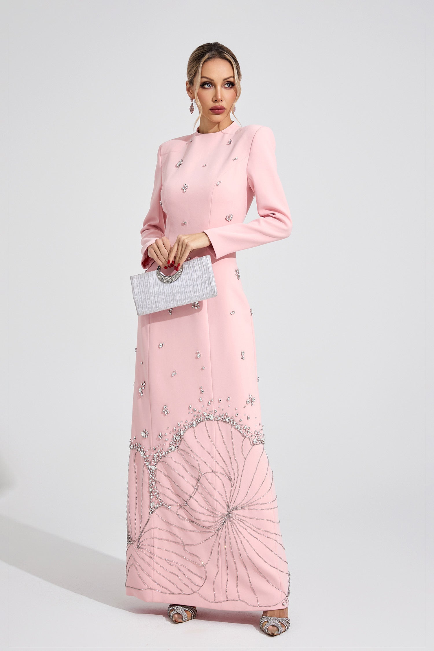 Gyrala Pink Diamond Maxi Dress