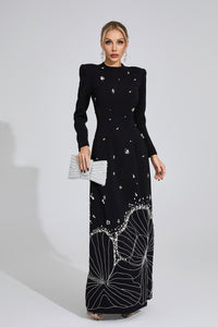 Gyrala Diamond Maxi Dress In Black