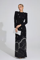Gyrala Diamond Maxi Dress In Black
