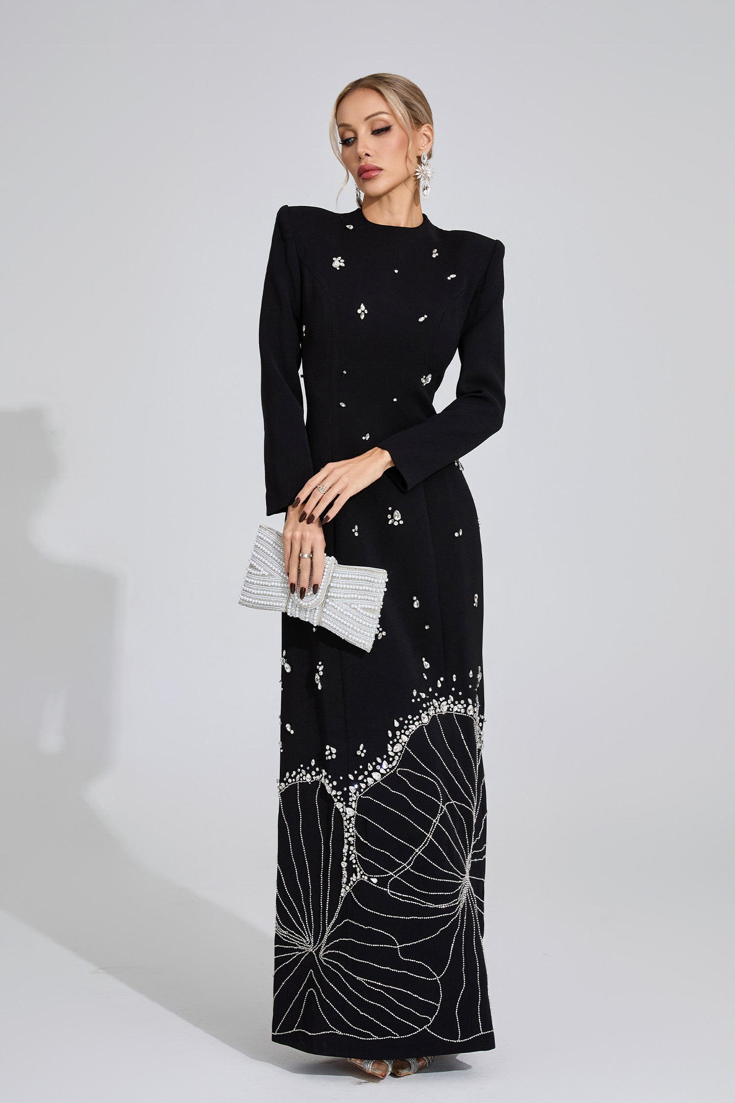 Gyrala Diamond Maxi Dress In Black