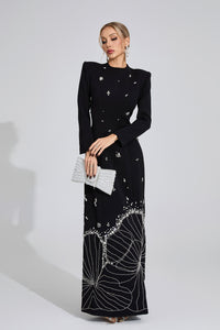 Gyrala Diamond Maxi Dress In Black