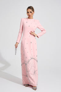 Gyrala Pink Diamond Maxi Dress