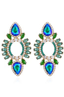 Xylona Blue Rhinestone Earrings