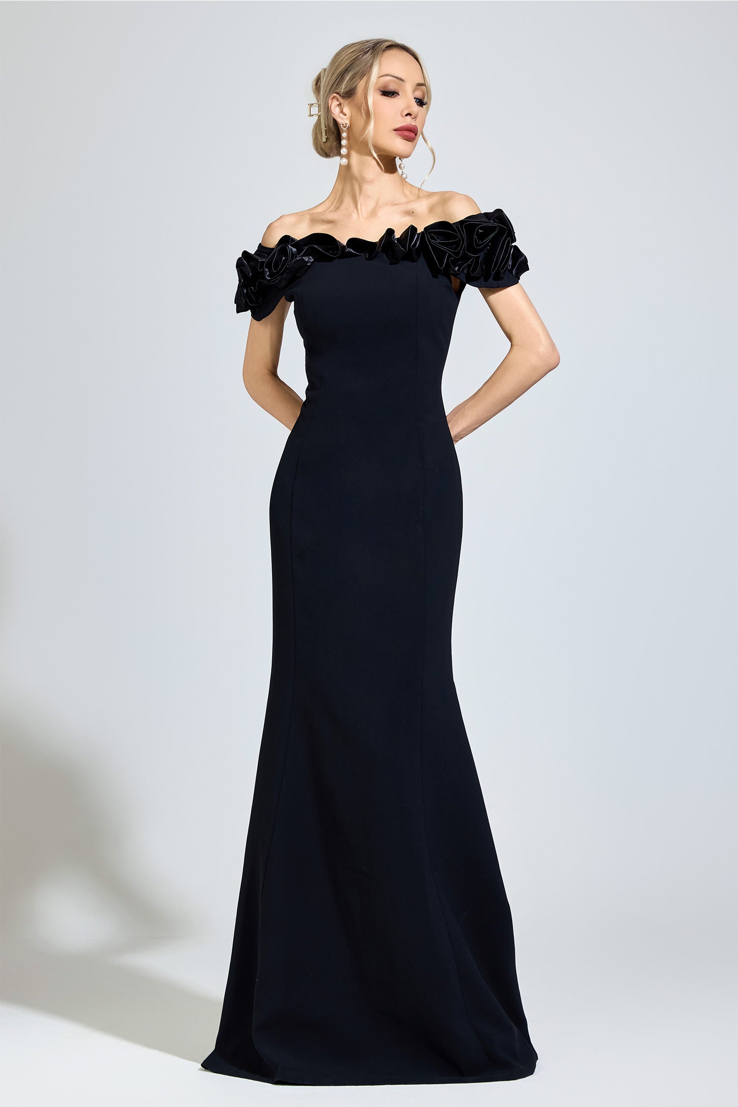 Parevix Black Floral  Maxi Dress