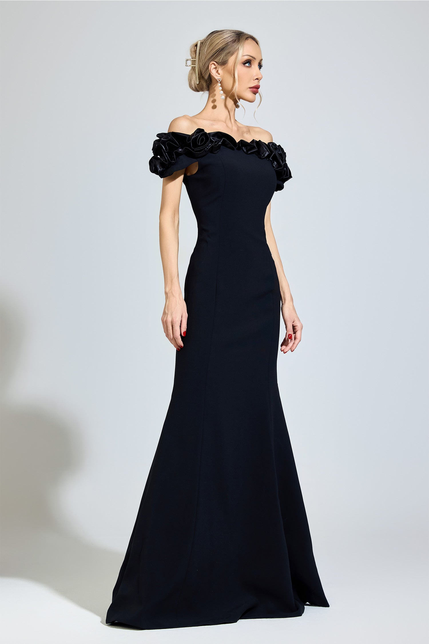 Parevix Black Floral  Maxi Dress