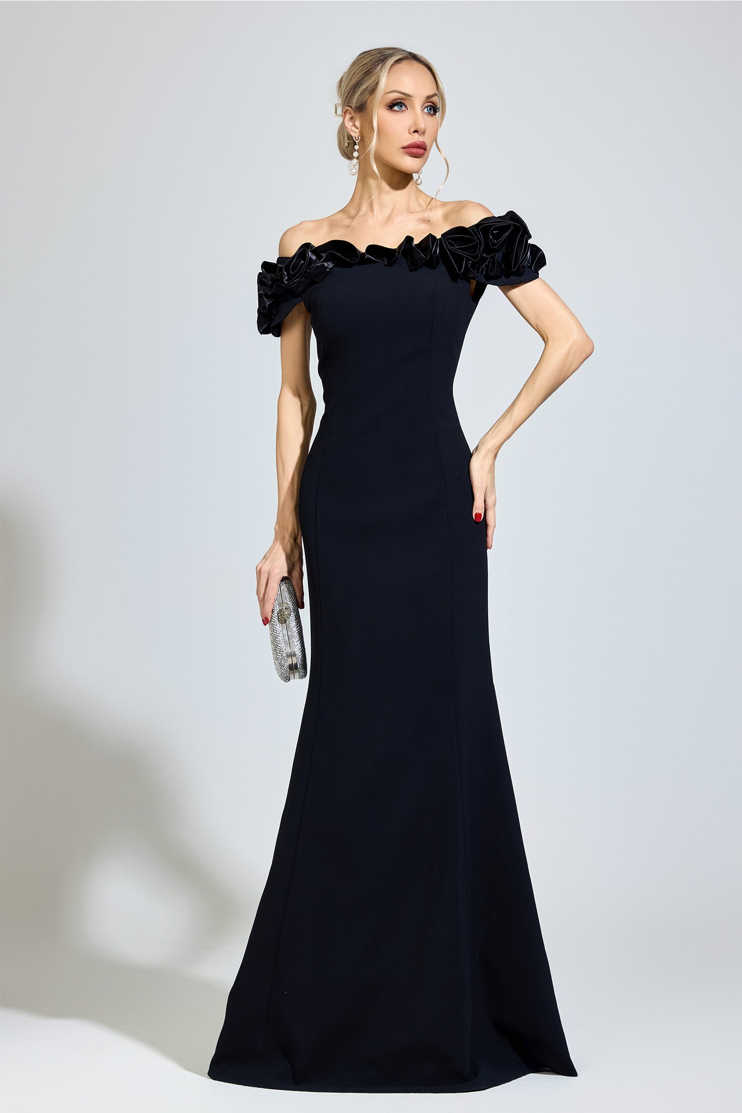 Parevix Black Floral  Maxi Dress