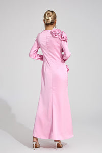 Ordelian Pink Floral Maxi Dress