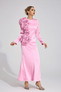 Ordelian Pink Floral Maxi Dress