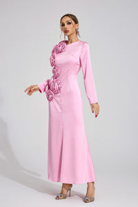 Ordelian Pink Floral Maxi Dress