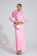 Ordelian Pink Floral Maxi Dress