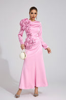 Ordelian Pink Floral Maxi Dress