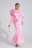 Ordelian Pink Floral Maxi Dress