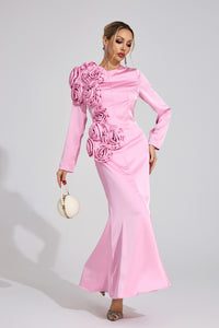 Ordelian Pink Floral Maxi Dress
