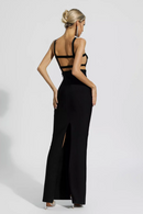 Remy Cross Halter Pocket Bandage Maxi Dress