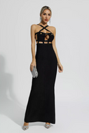 Remy Cross Halter Pocket Bandage Maxi Dress