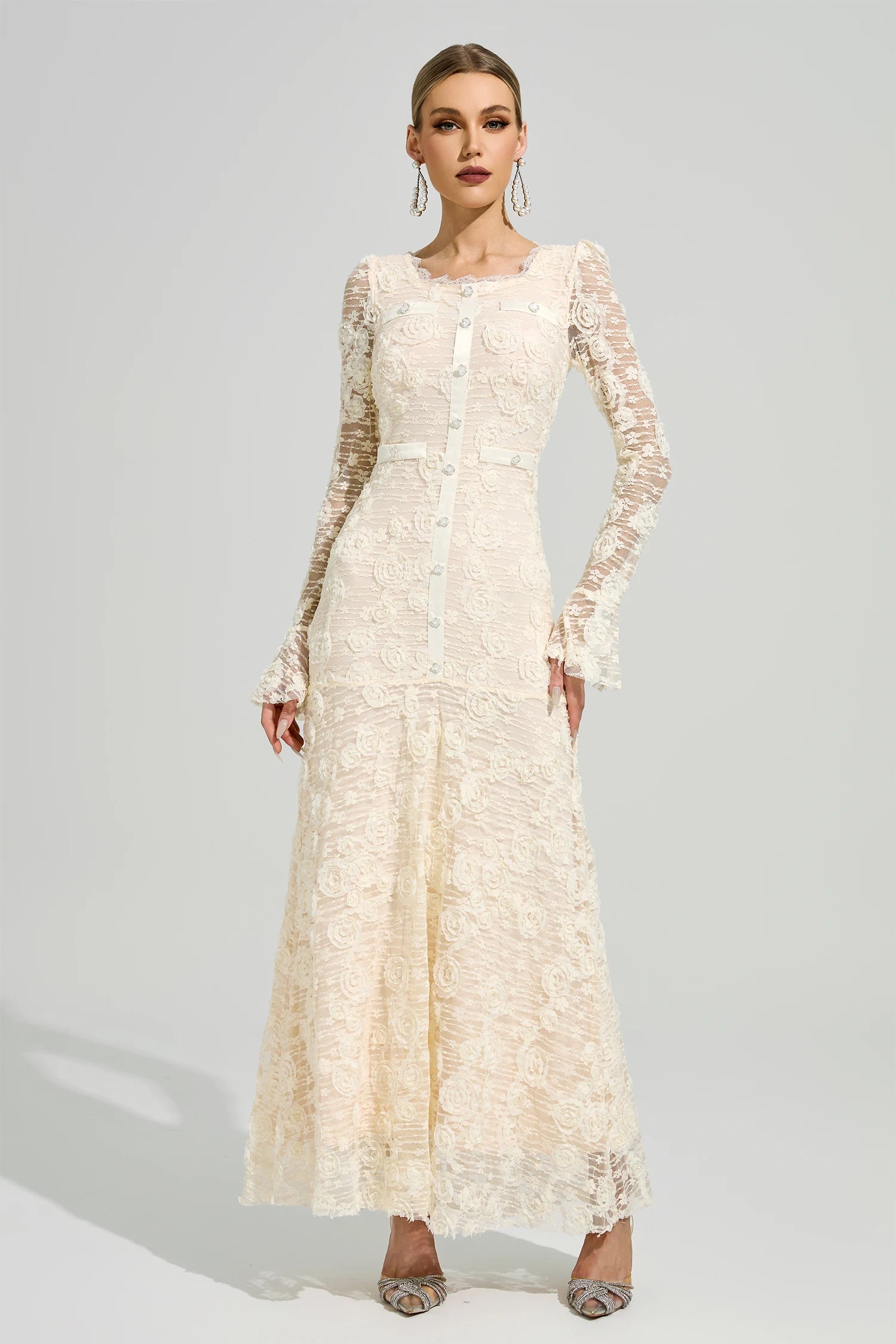 Moxelia Apricot Mermaid Formal Dress