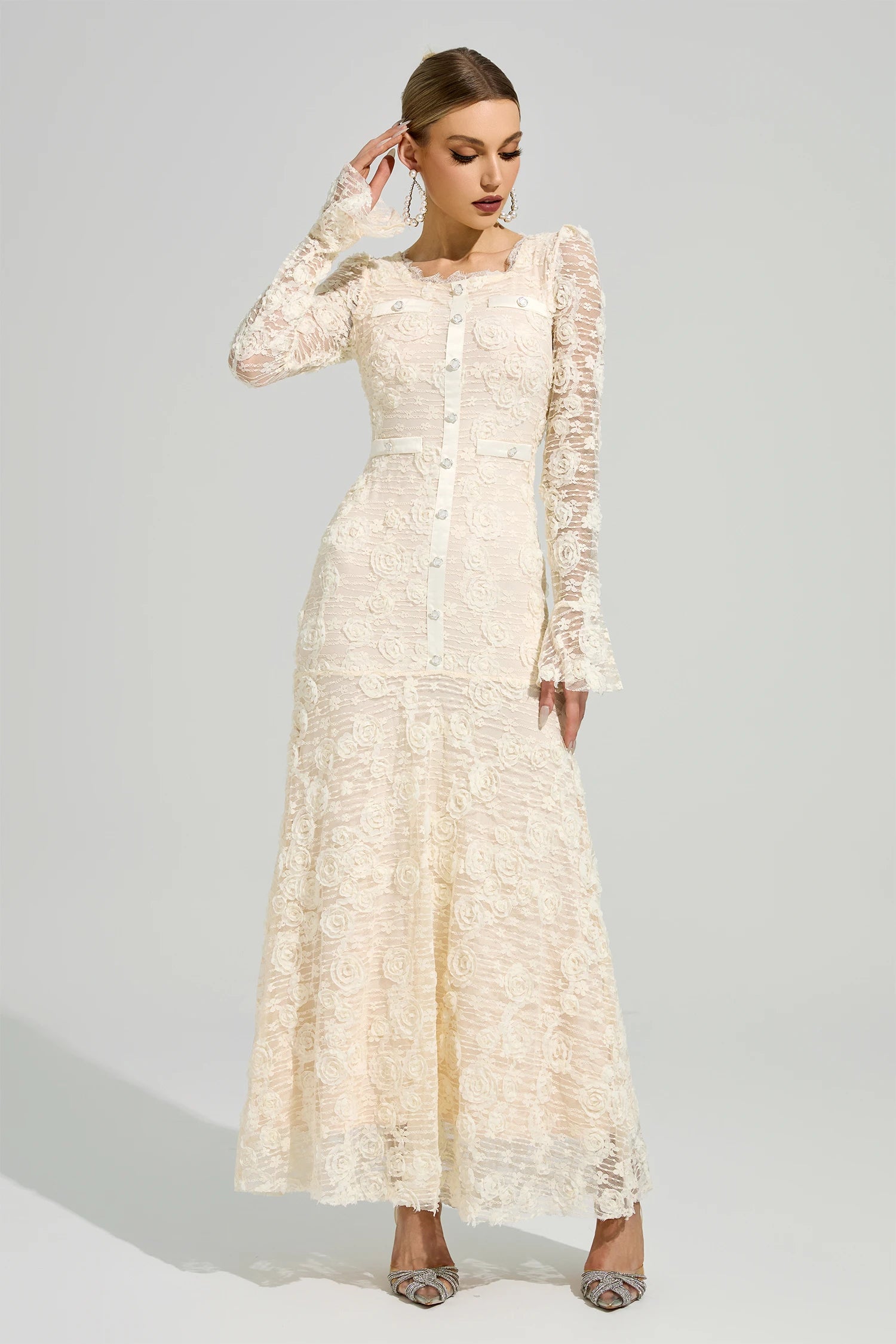 Moxelia Apricot Mermaid Formal Dress