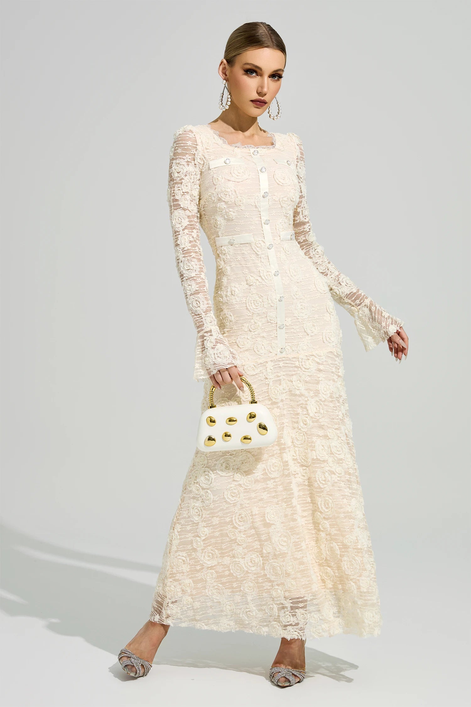 Moxelia Apricot Mermaid Formal Dress