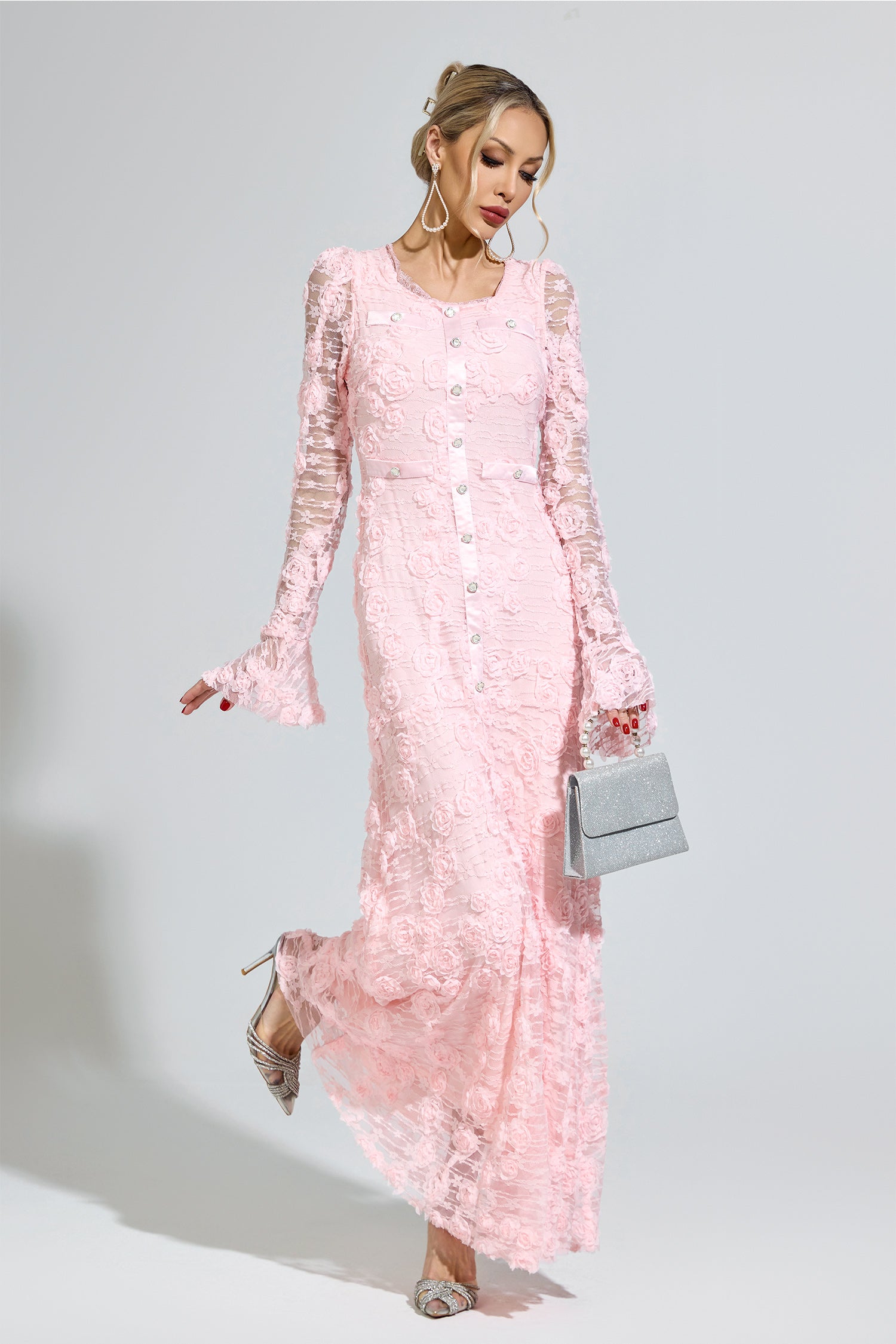 Moxelia Pink Mermaid Formal Dress