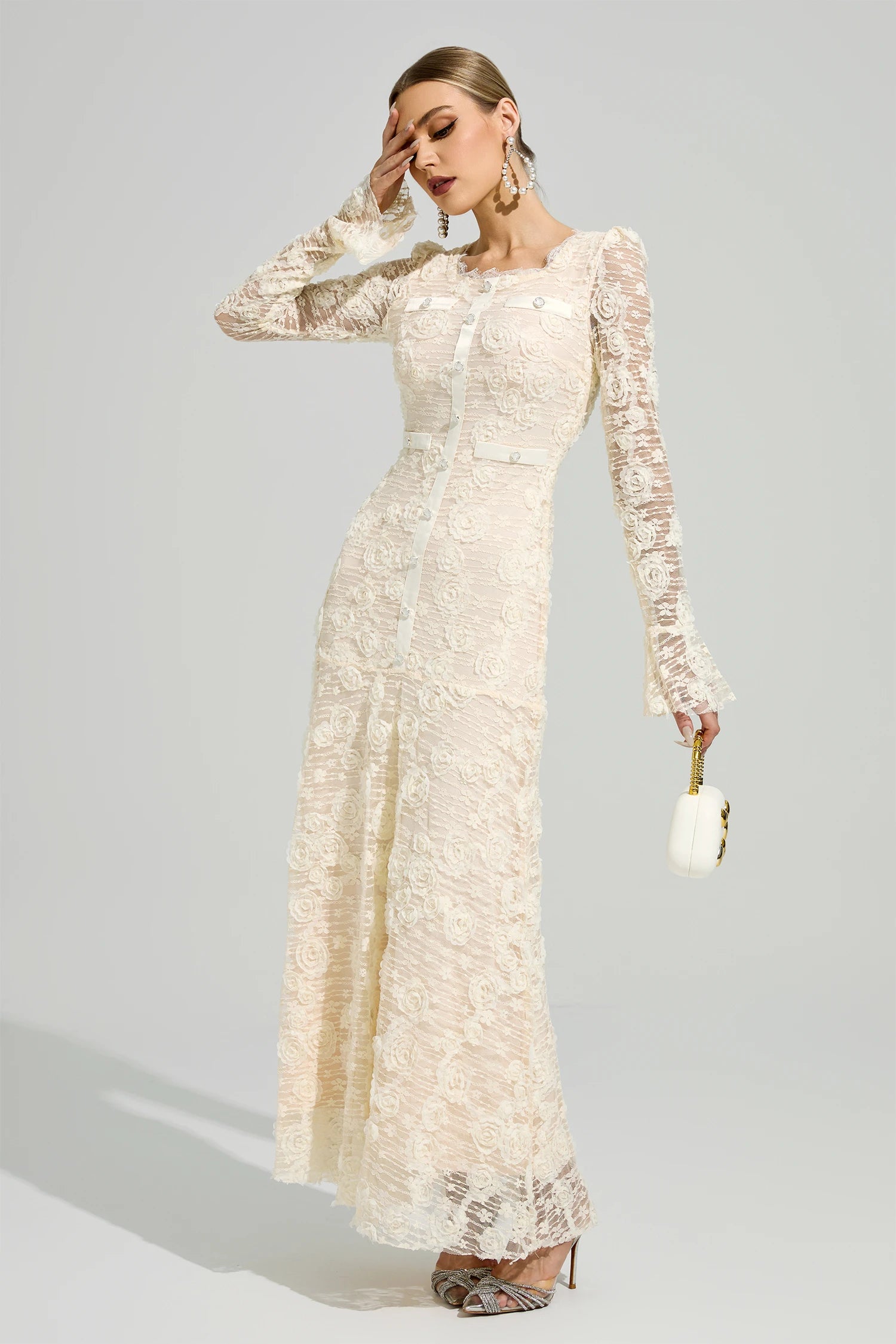 Moxelia Apricot Mermaid Formal Dress