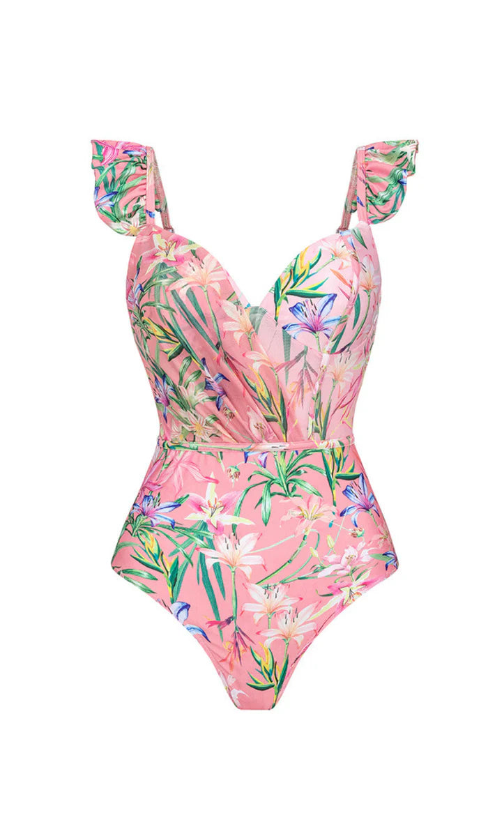 Diann Ruffle Trim One Piece Swimsuit