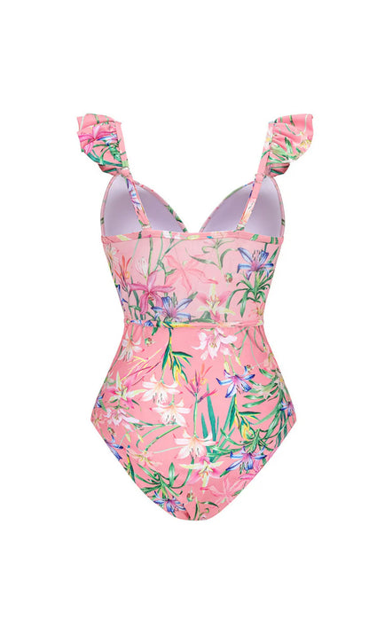 Diann Ruffle Trim One Piece Swimsuit