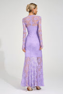 Galthera Purple Pleated Maxi Dress