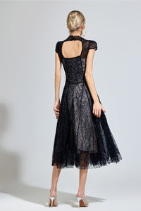 Hyzorin Black Lace Sequin Dress