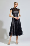 Hyzorin Black Lace Sequin Dress