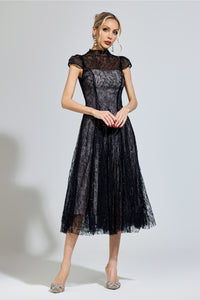 Hyzorin Black Lace Sequin Dress