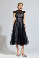 Hyzorin Black Lace Sequin Dress