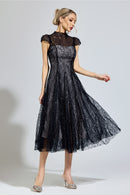 Hyzorin Black Lace Sequin Dress