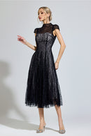 Hyzorin Black Lace Sequin Dress