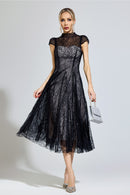 Hyzorin Black Lace Sequin Dress
