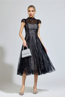 Hyzorin Black Lace Sequin Dress