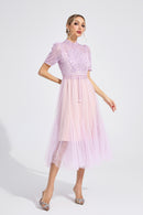 Faeltryn Purple Lace Maxi Dress