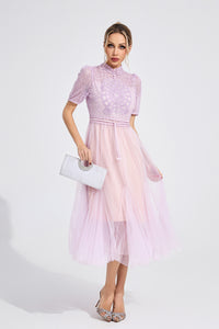 Faeltryn Purple Lace Maxi Dress