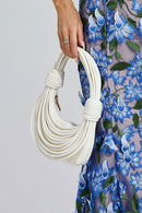 Malha White PU Knotted Bag