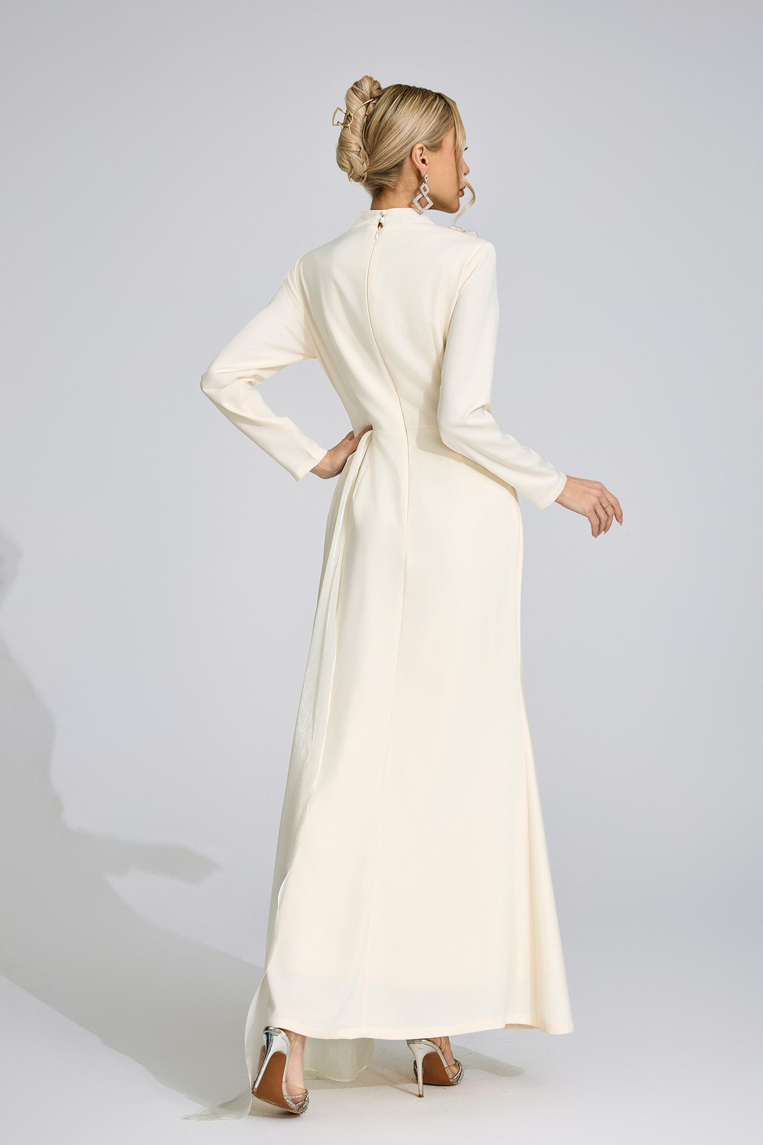 Veyloran Ivory Tassel Maxi Dress
