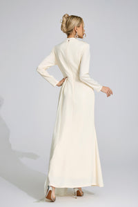 Veyloran Ivory Tassel Maxi Dress