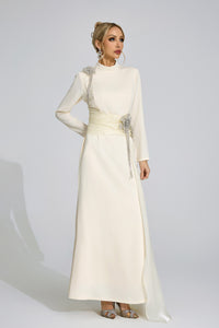 Veyloran Ivory Tassel Maxi Dress