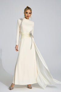 Veyloran Ivory Tassel Maxi Dress