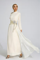 Veyloran Ivory Tassel Maxi Dress